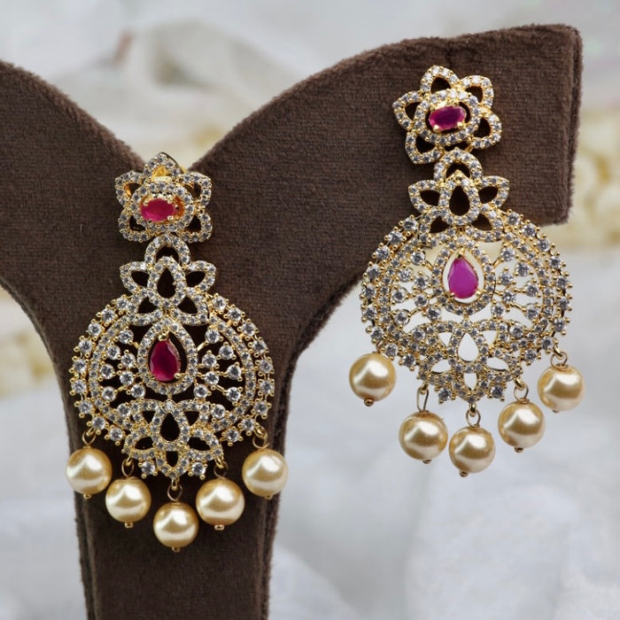 Cz white stone Jumka earrings 124968