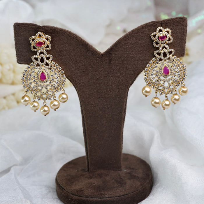 Cz white stone Jumka earrings 124968