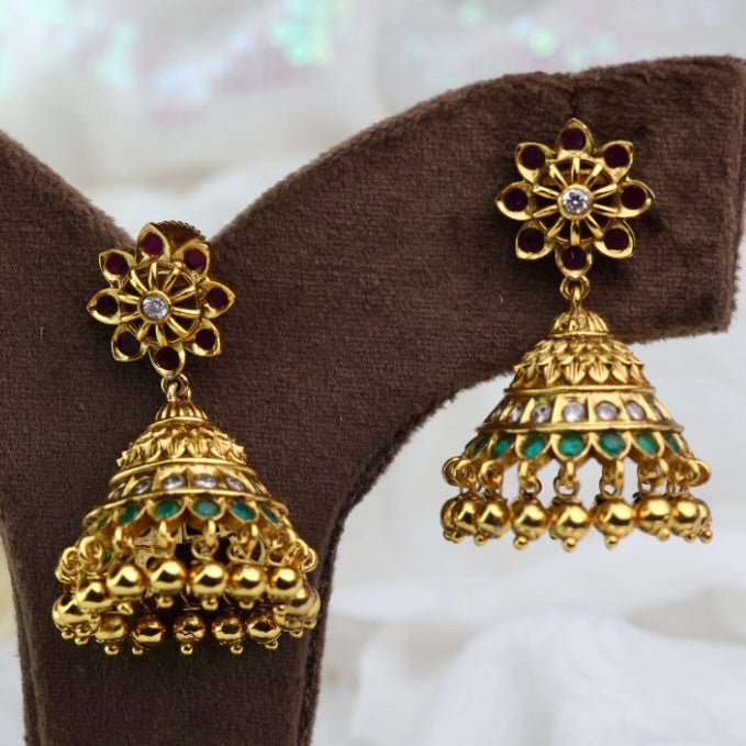 Antique gold Jumka earrings 124962