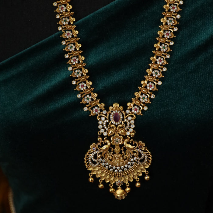 Antique gold long necklace with earrings 17696