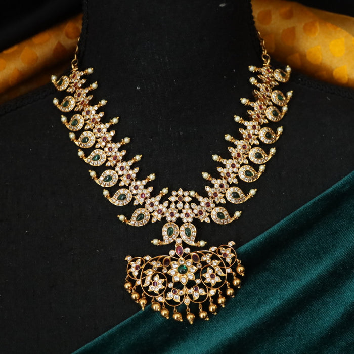 Antique mango short necklace with earrings 17695