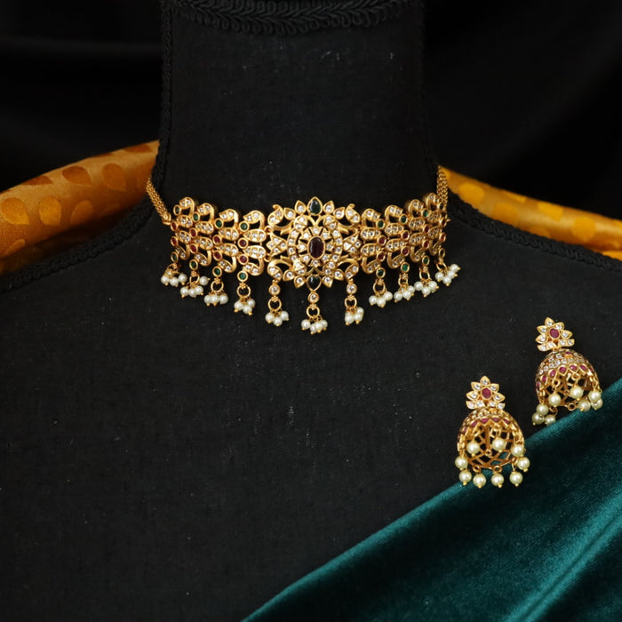 Antique choker necklace with earrings 17702