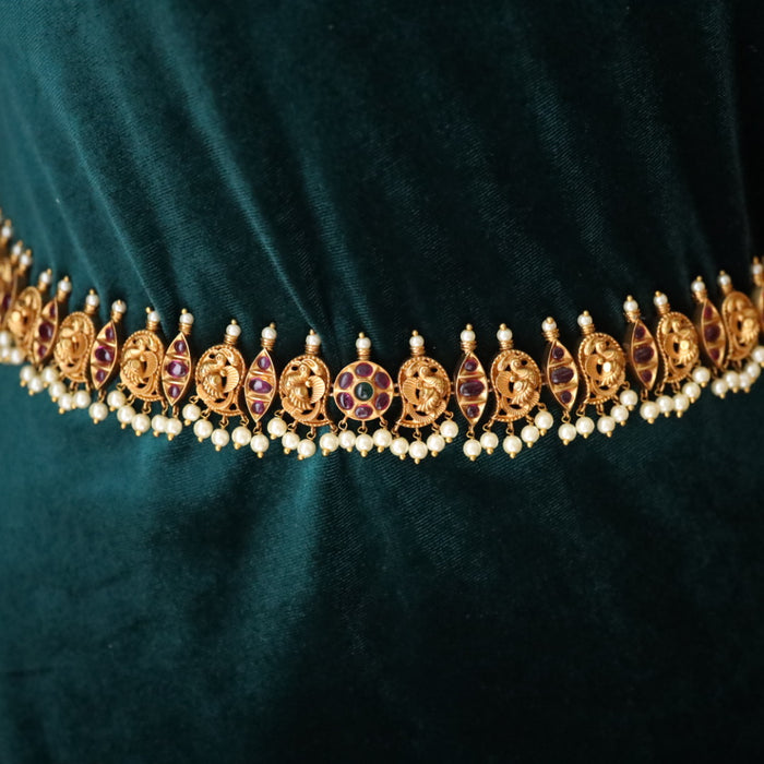 Antique gold and pearl waistchain 10113