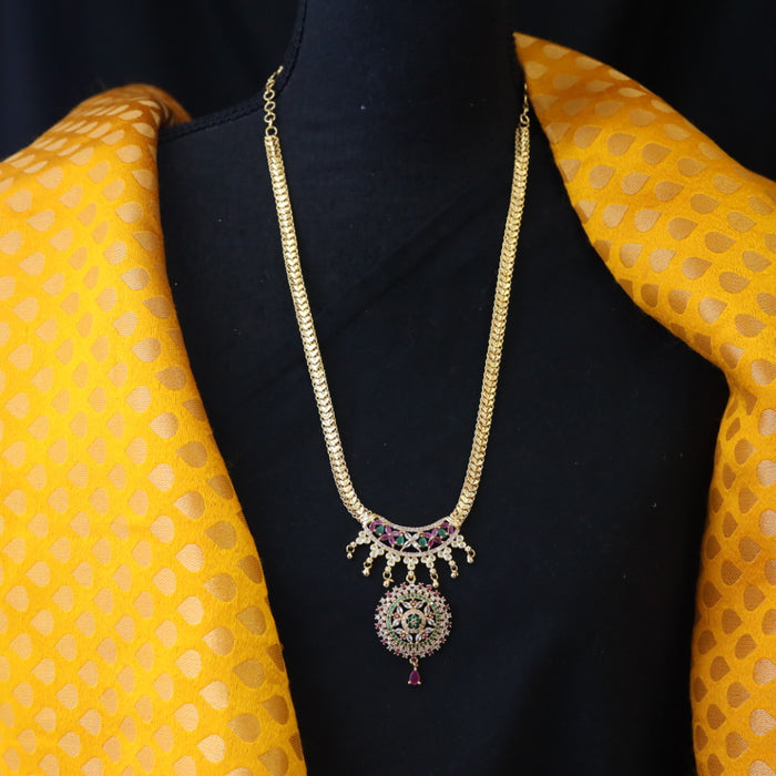 Heritage gold plated padakam long necklace 1655
