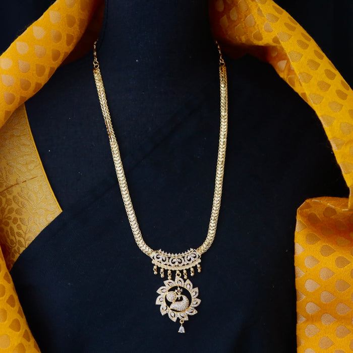 Heritage gold plated padakam long necklace 16745