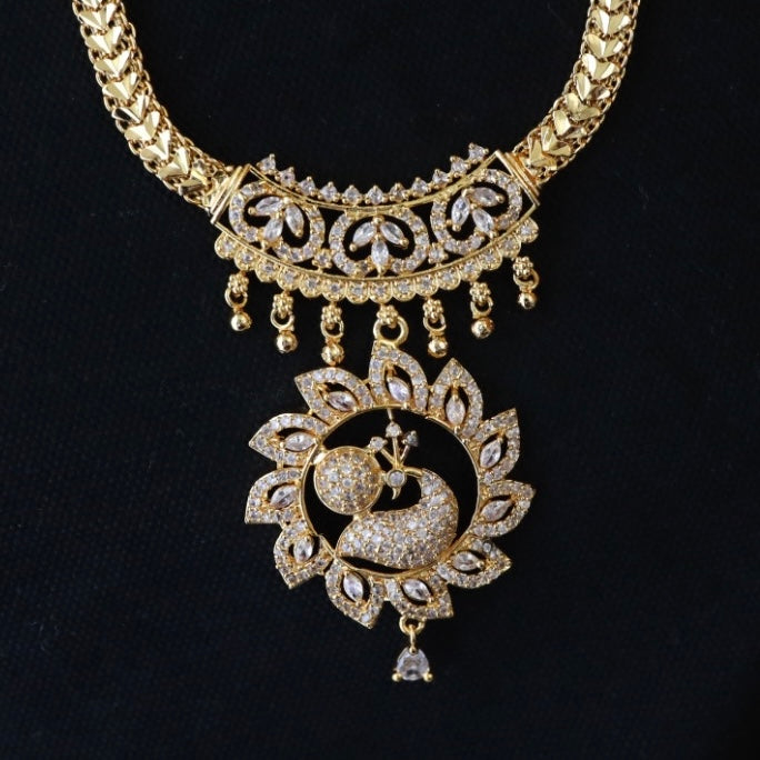 Heritage gold plated padakam long necklace 16745
