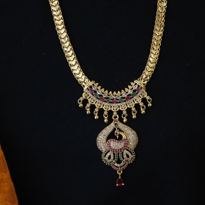 Heritage gold plated padakam long necklace 12451