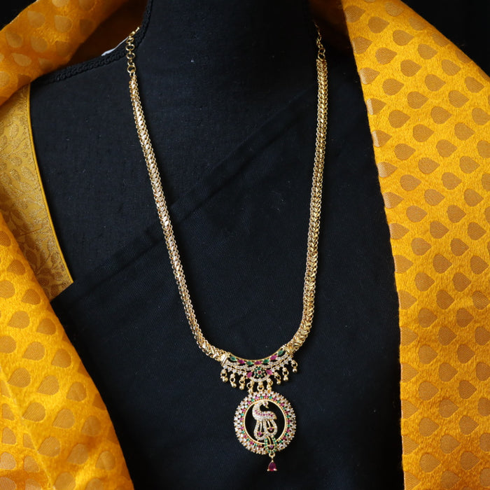 Heritage gold plated padakam long necklace 12446
