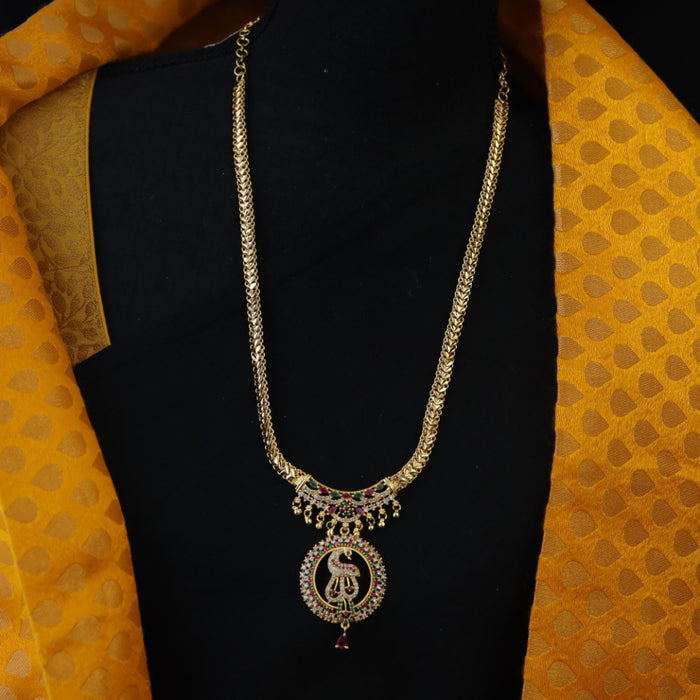 Heritage gold plated padakam long necklace 12446
