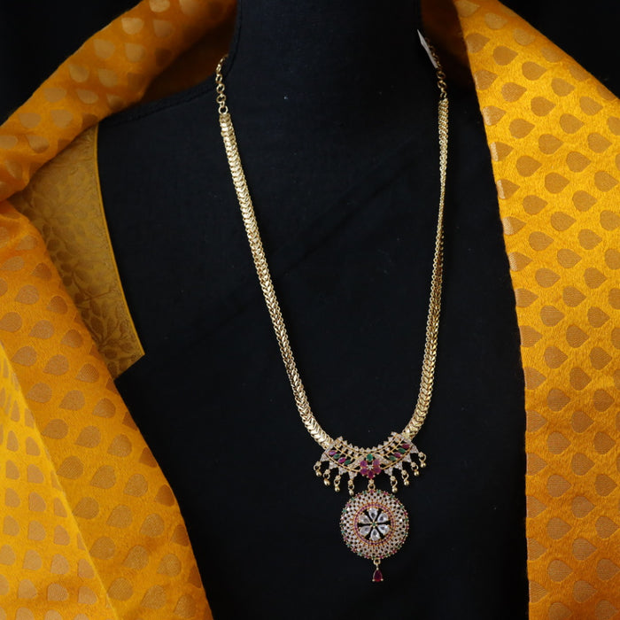 Heritage gold plated padakam long necklace 12445