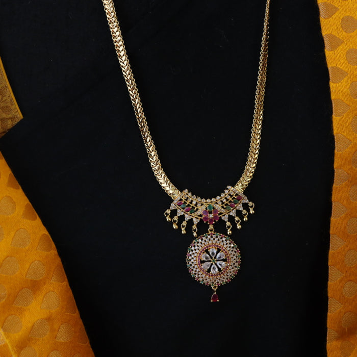 Heritage gold plated padakam long necklace 12445