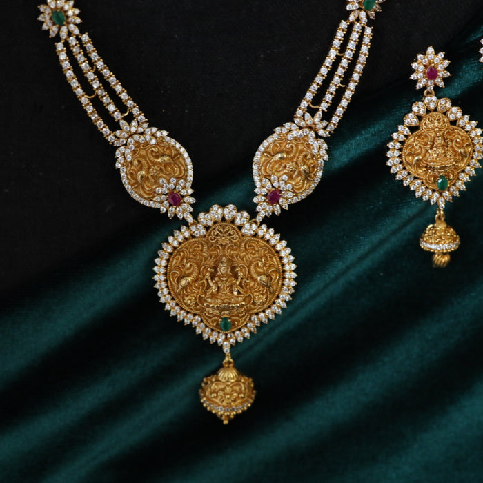 Antique short necklace with earrings 17699