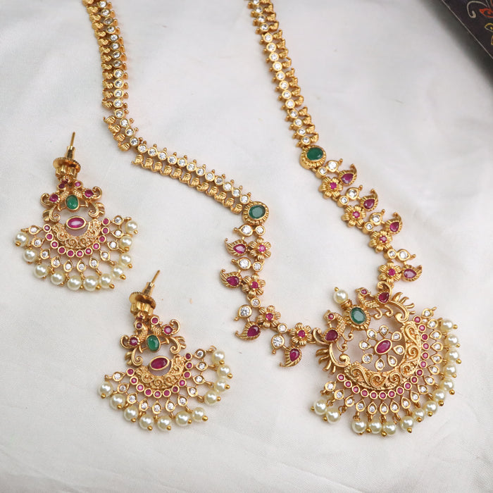 ANTIQUE LONG  NECKLACE & EARRING 15716