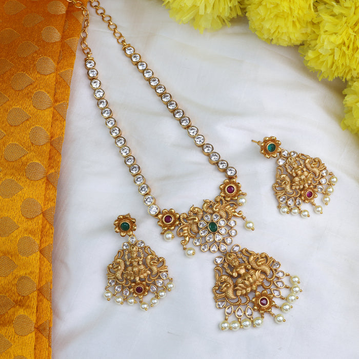 Antique short necklace and earrings  24655