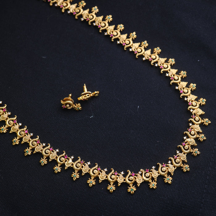 Antique long necklace with earrings 15569