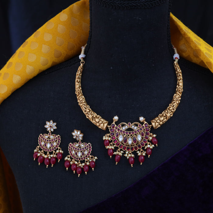 Antique choker necklace and earrings 15668