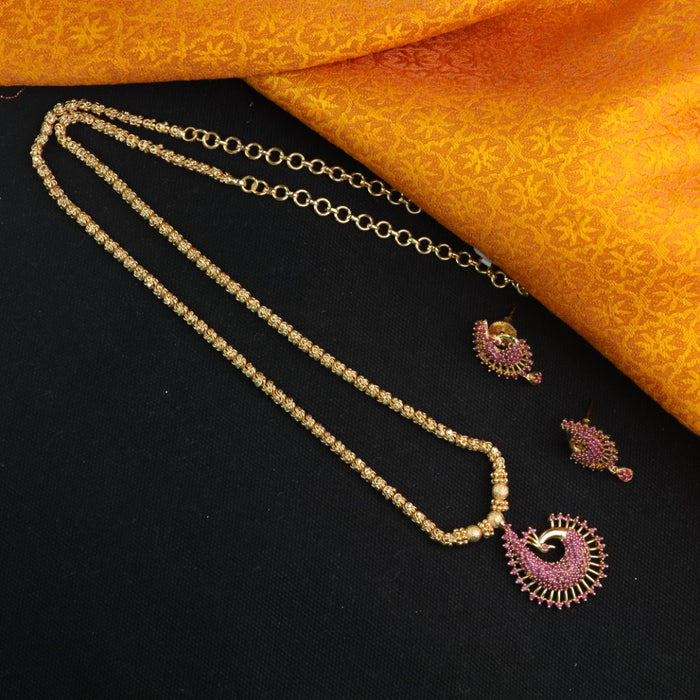 Heritage gold plated long necklace 14582