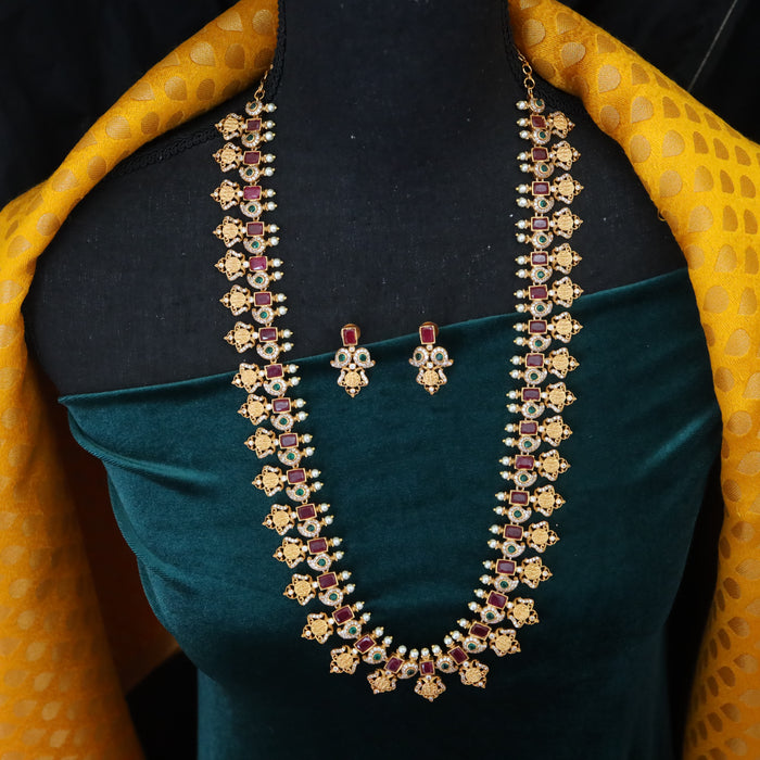 Antique long necklace and earrings16689