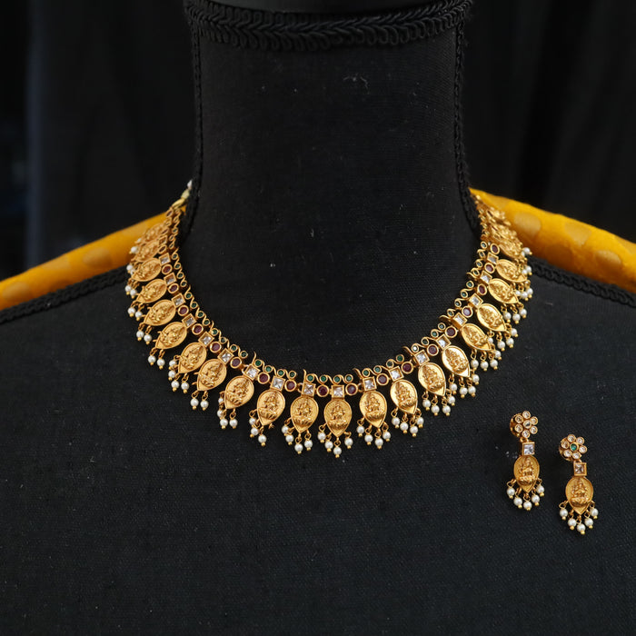 Antique short necklace and earrings 15691