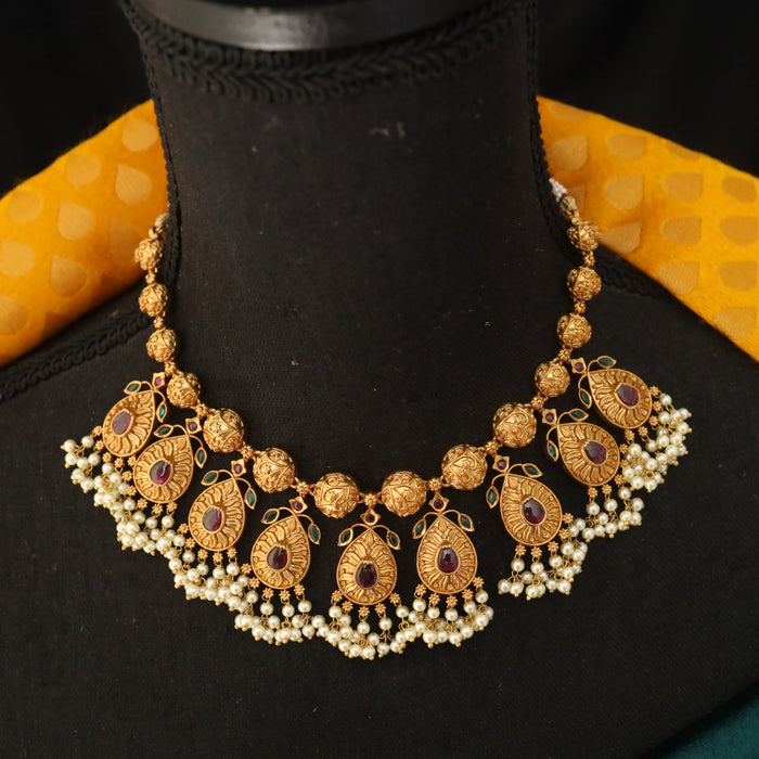 Antique short necklace and earrings  16675