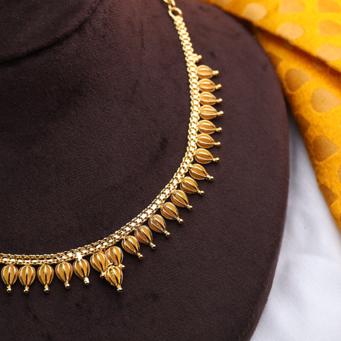 Heritage gold plated short necklace 12453