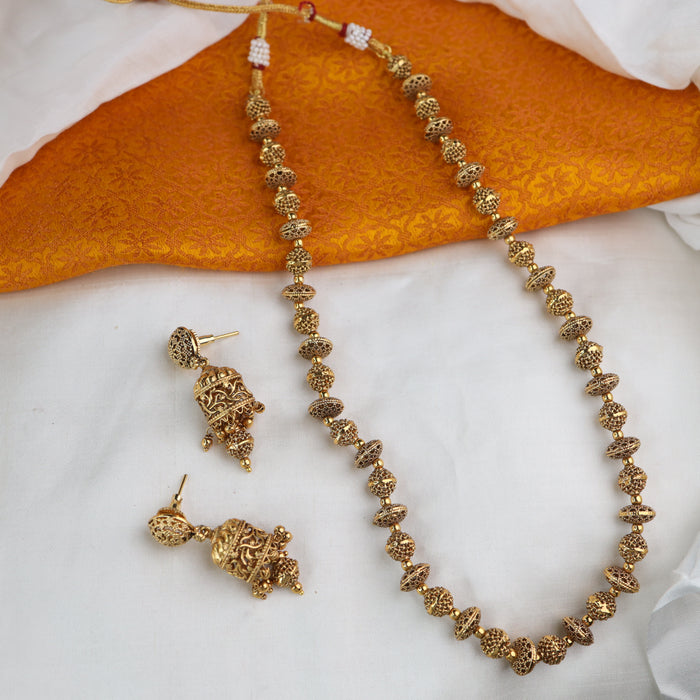 Antique long necklace and earrings 16722