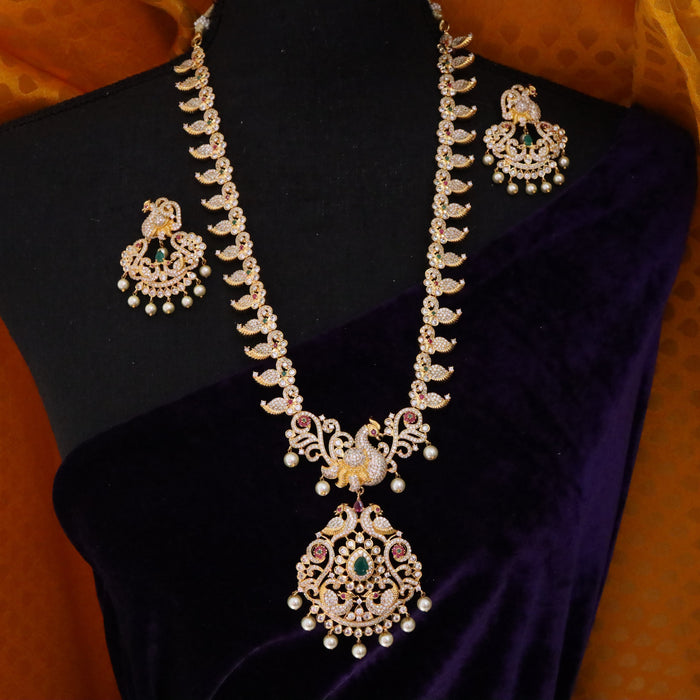 Antique long necklace and earrings 14477