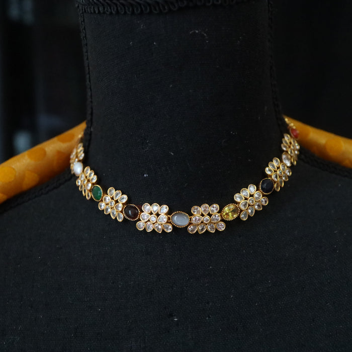 Antique choker short necklace with earrings 15705