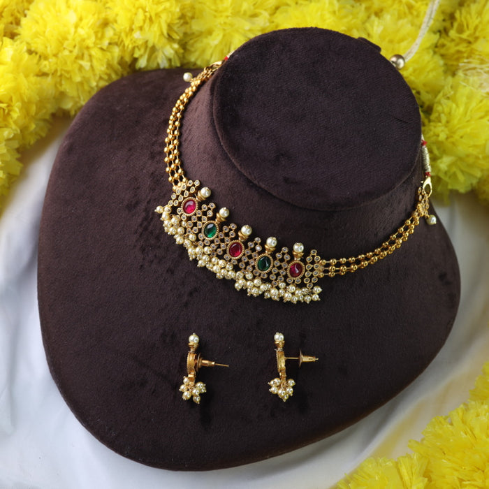 Antique choker necklace with earrings 144589 15675