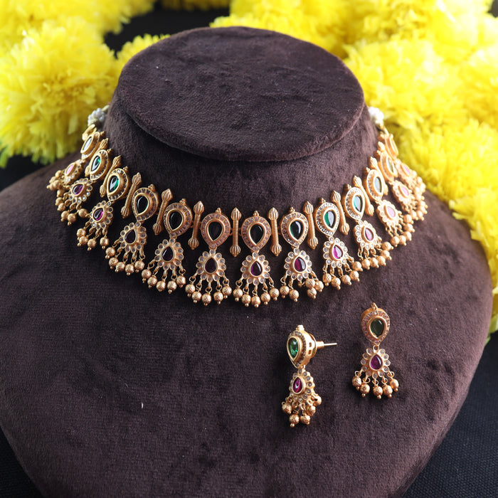 Antique choker necklace and earrings 14551