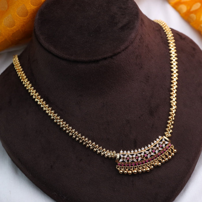 Heritage gold plated short necklace 12456
