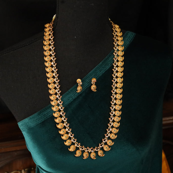 Antique long necklace and earrings 16765
