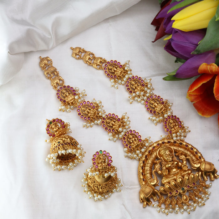 Antique short necklace and earring 15660