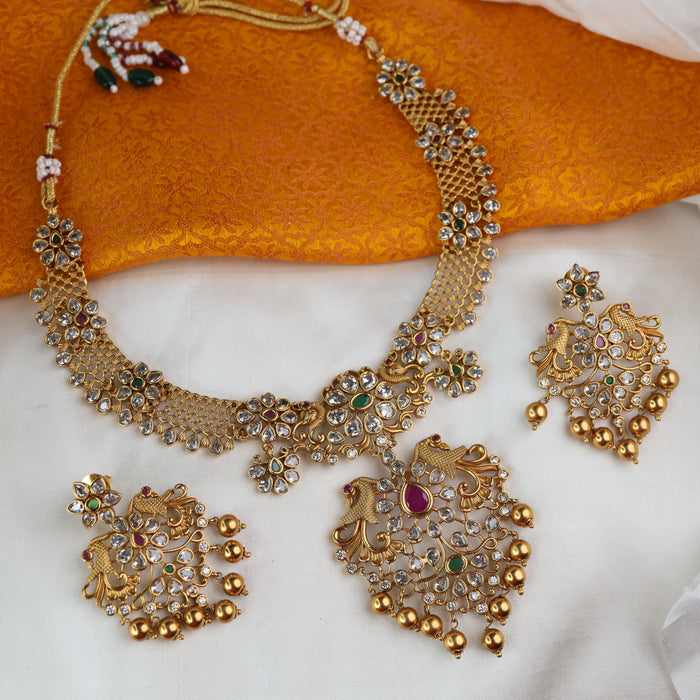 Antique long necklace and earrings 16710