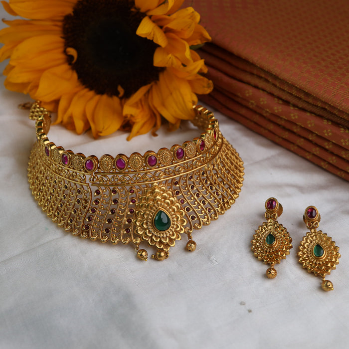 Antique choker necklace and earrings  1456