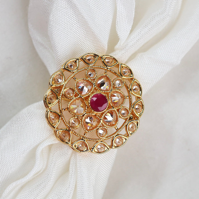 Gold stone adjustable ring - one size fits everyone 134