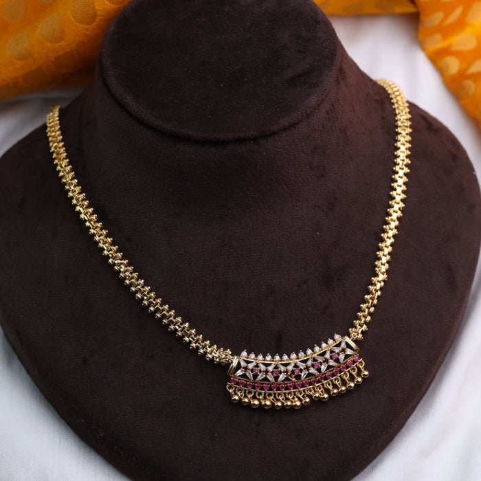 Heritage gold plated short necklace 12456