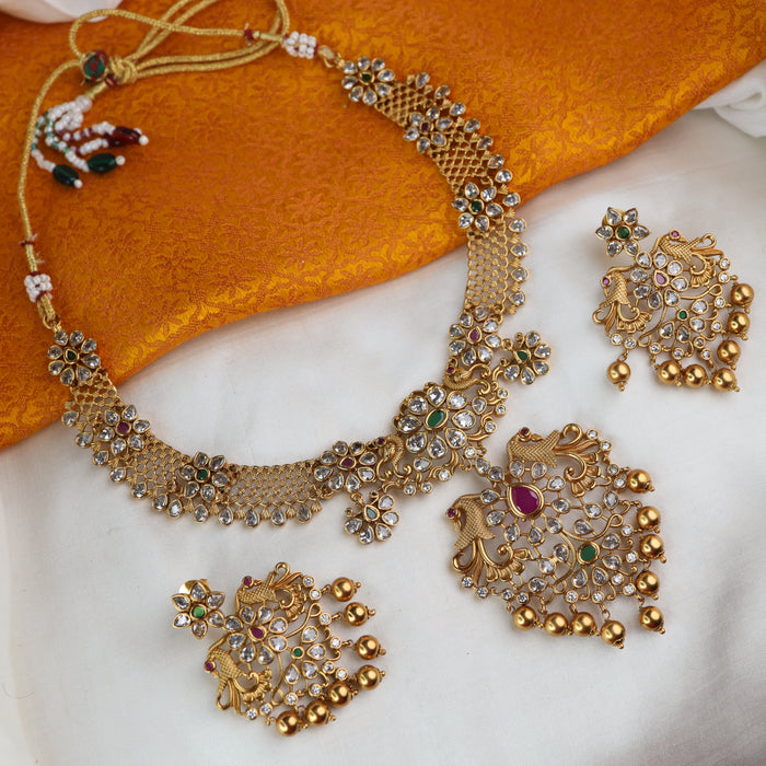 Antique long necklace and earrings 16710