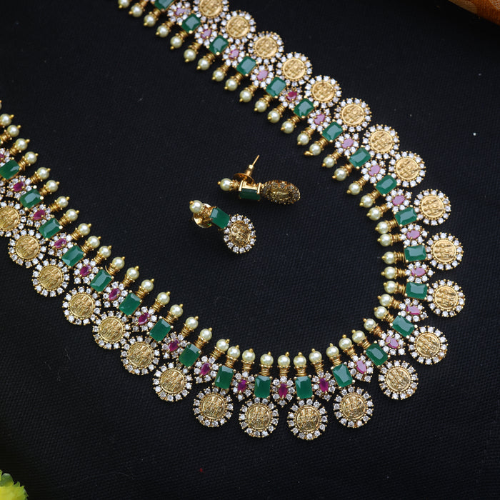 ANTIQUE LONG NECKLACE & EARRING 15569