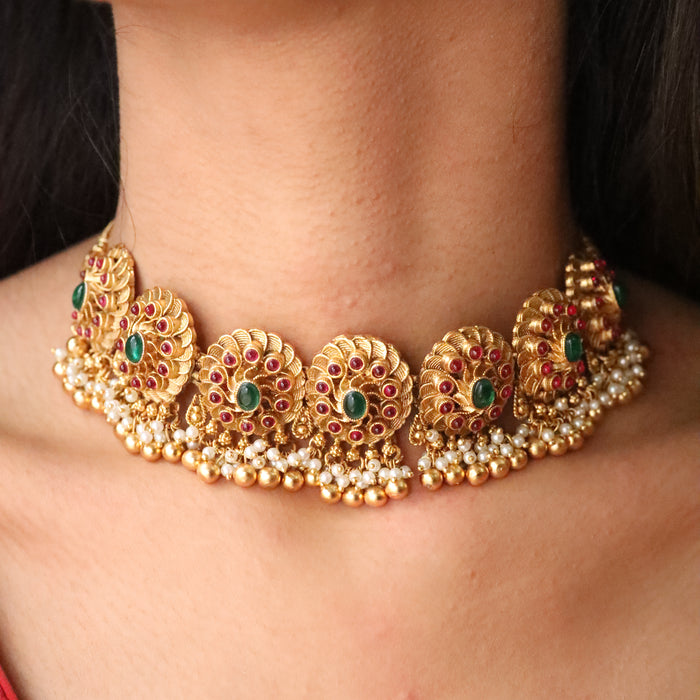 Antique choker necklace and earring 15662