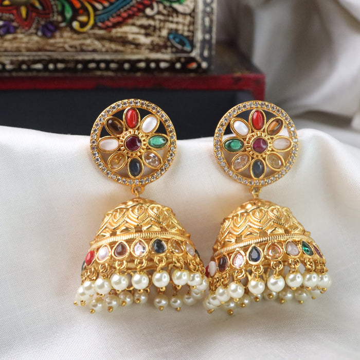 Antique navaratna jumka earrings 23038