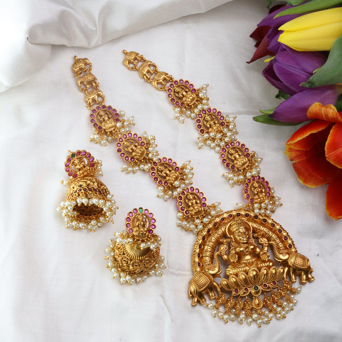 Antique short necklace and earring 15660