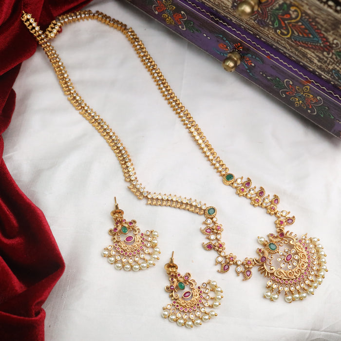 ANTIQUE LONG  NECKLACE & EARRING 15716