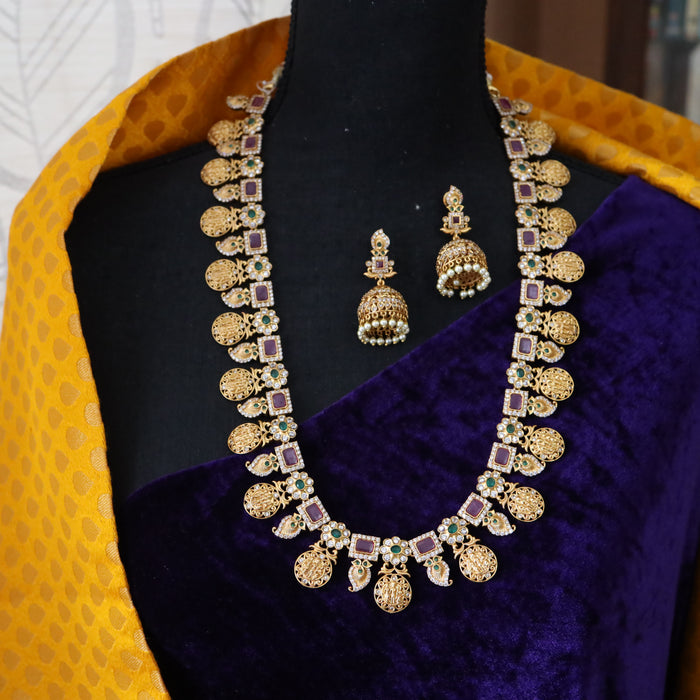 Antique long necklace and earrings13497