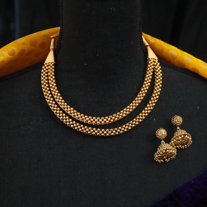 Antique short necklace and earrings 15693