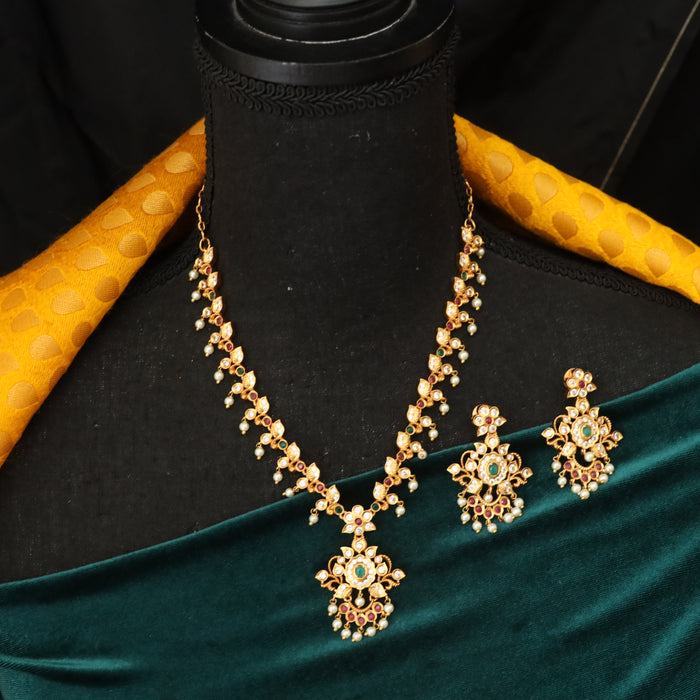 Antique short necklace and earrings 1667
