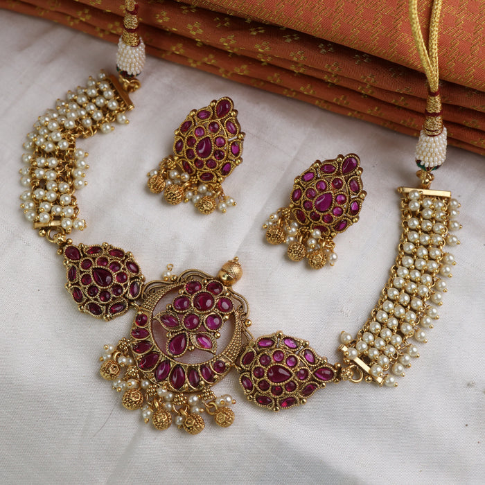 Antique choker necklace and earrings 1449