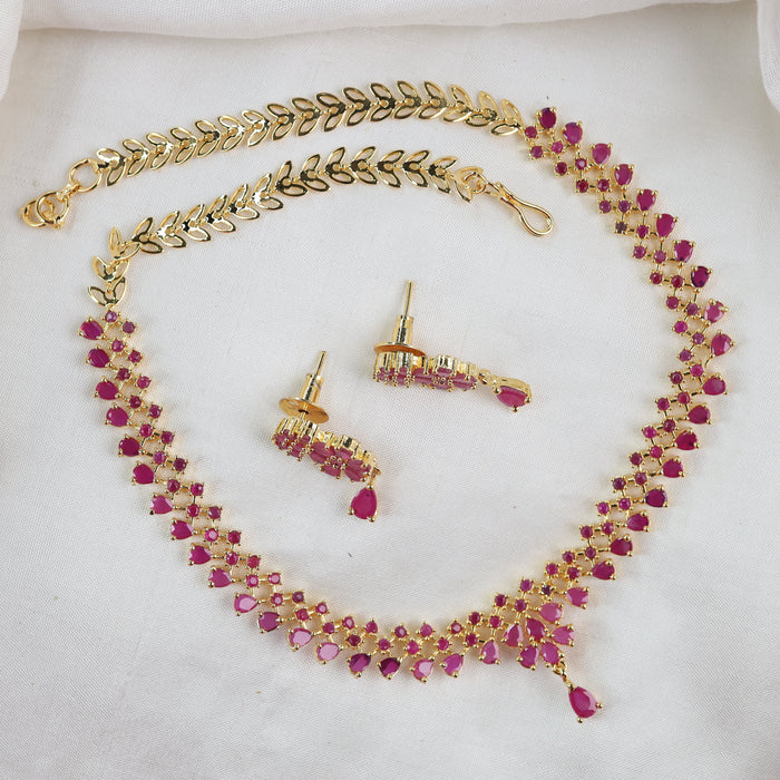 Antique short necklace and earrings  15561