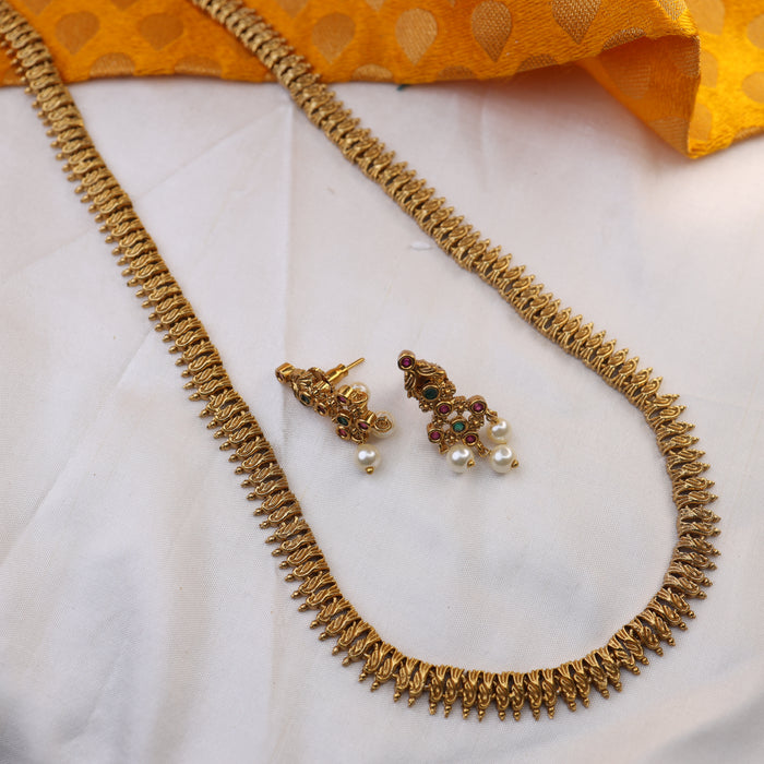 Antique long necklace and earrings 16770