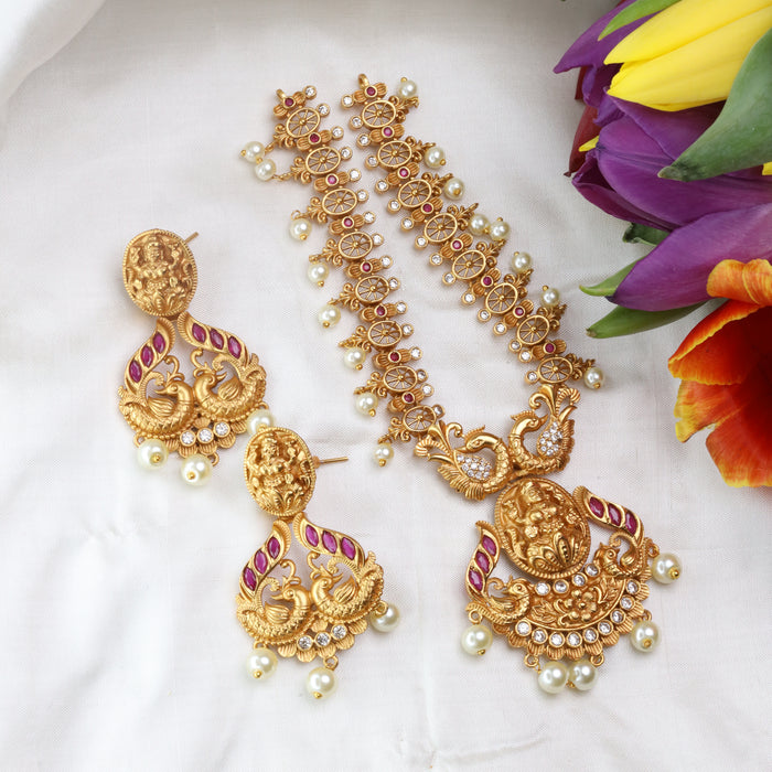 Antique short necklace and earring 1567566